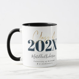 afstuderen elegant script moderne mok
