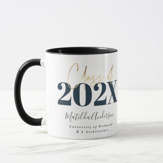 afstuderen elegant script moderne mok (Links)