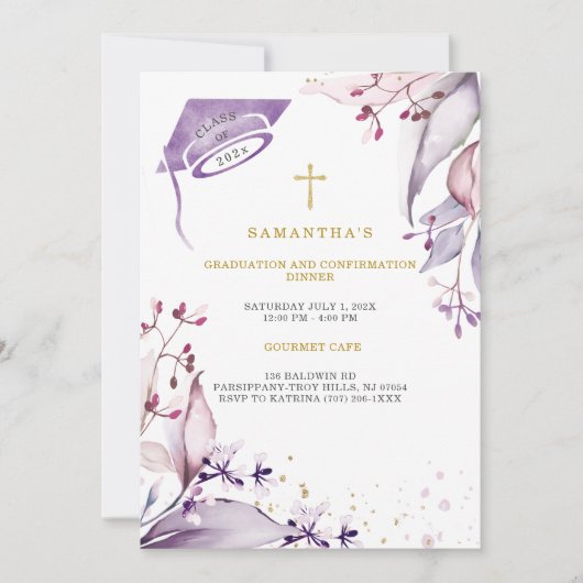 Afstuderen en Bevestigingsdiner Kaart (Voorkant)