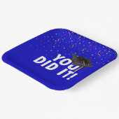 Afstuderen en Pet in Confetti Papieren Bordje (Gebogen)