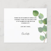 Afstuderen eucalyptus fotobudget dank je creditcar (Achterkant)