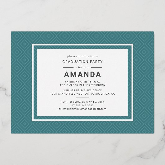 Afstuderen Eucalyptus Greenery Succulent Afstudeer Folie Uitnodiging (Achterkant)