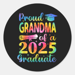 Afstuderen familie trotse oma van 2025 GRA Ronde Sticker