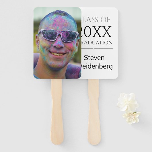 Afstuderen Fan Class of 2025 Naam Foto Handwaaier (Voorkant en achterkant)