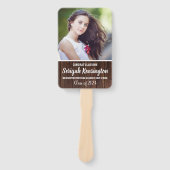 Afstuderen Fan Rustiek Hout Vrouw Foto Handwaaier (Voorkant)