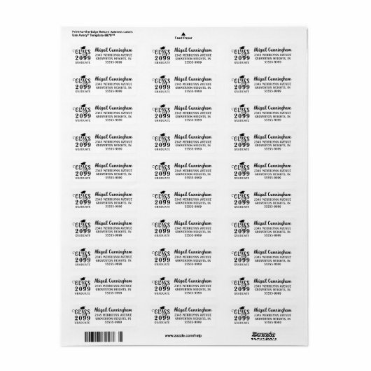 Afstuderen Fancy Klasse Jaar Aangepaste Kleur Etiket (Full Sheet)