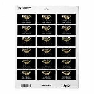 Afstuderen Faux Gold Afstuderen Black Classic Etiket