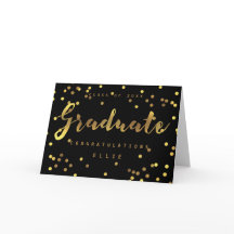 Afstuderen Faux Gold Foil Confetti Zwart