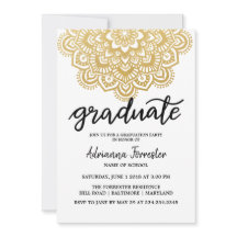 Afstuderen Faux Gold Foil Mandala Pattern