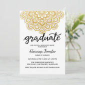 Afstuderen Faux Gold Foil Mandala Pattern Kaart (Staand voorkant)