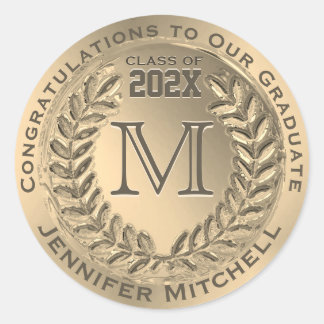 Afstuderen Faux Gold Foil Ronde Sticker