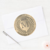 Afstuderen Faux Gold Foil Ronde Sticker (Envelop)