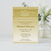 Afstuderen Faux Gold Metallic Kaart (Staand voorkant)