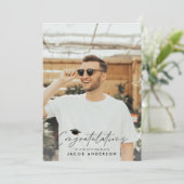 Afstuderen feliciteert eenvoudige moderne foto kaart (Staand voorkant)