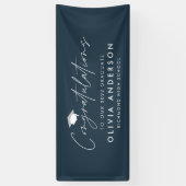 Afstuderen feliciteert eenvoudige moderne marinebl spandoek (Verticaal)