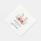 Afstuderen Floral Monogram Logo Servet (Hoek)