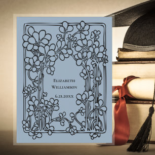 Afstuderen Floral slaat de datum op Briefkaart
