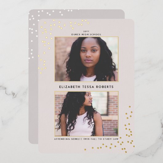 Afstuderen Folie Uitnodiging (Voorkant / Achterkant)