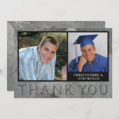 Afstuderen Formele gegraveerde Stone Foto Hartelij Bedankkaart (Voorkant / Achterkant)