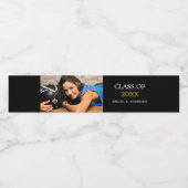 Afstuderen Foto Aangepast Waterfles Etiket (Enkel label)