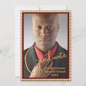 Afstuderen Foto Aankondiging Maroon en Goud (Voorkant)