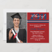 Afstuderen Foto Aankondiging Rode Stripes (Voorkant)