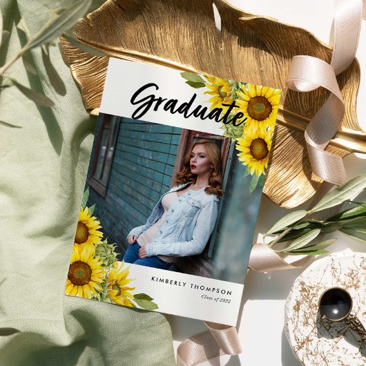 Afstuderen Foto Aankondiging Zonnebloem Script