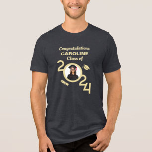 Afstuderen Foto Afstuderen Klasse Jaar 2024 Custom Tri-Blend Shirt