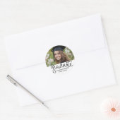 Afstuderen Foto | Afstuderen script Ronde Sticker (Envelop)