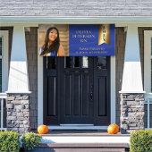 Afstuderen foto banner blauw goud