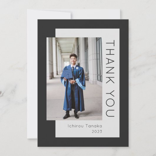 Afstuderen Foto Black 2023 - Hartelijk dank - kaar Bedankkaart (Voorkant)