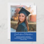 Afstuderen Foto Blue White College Graduing Kaart (Voorkant)