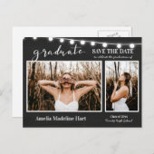 Afstuderen Foto Chalkboard De datum opslaan Aankondigingskaart (Voorkant / Achterkant)