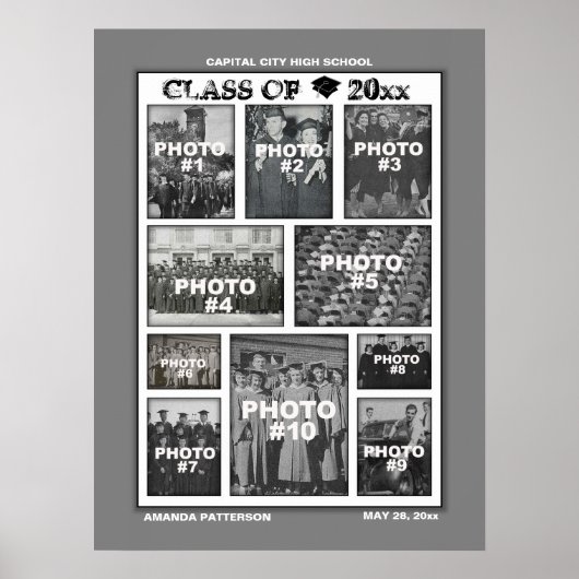 Afstuderen Foto Collage 10 Afbeeldingen Poster (Voorkant)