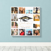 Afstuderen Foto Collage Black en Gold Afstuderen Canvas Afdruk (Insitu (Houten vloer))