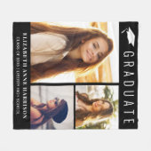 Afstuderen Foto Collage Black Fleece Deken (Voorkant (Horizontaal))