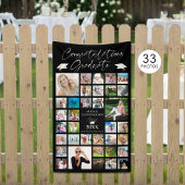 Afstuderen Foto Collage Chic Script Black Spandoek