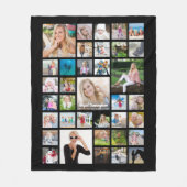 Afstuderen Foto Collage Chic Script Name Black Fleece Deken (Voorkant)