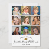 Afstuderen Foto Collage Gold Glitter Afstudeerder  Kaart (Voorkant)