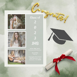 Afstuderen Foto Collage Green Name Afstuderen Aankondiging