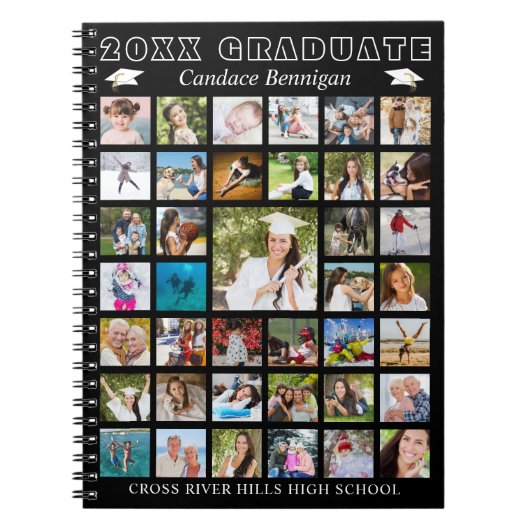 Afstuderen Foto Collage Guestbook Memory Book Notitieboek (Voorkant)