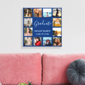 Afstuderen Foto Collage Navy Blue & Gold Afstudere Canvas Afdruk (Insitu (Woonkamer))