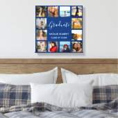 Afstuderen Foto Collage Navy Blue & Gold Afstudere Canvas Afdruk (Insitu (Slaapkamer))