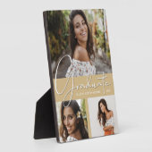 Afstuderen Foto collage op Light Gold Plaque Fotoplaat (Zijkant)