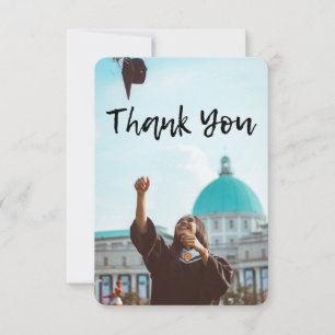 Afstuderen Foto Dank u Bedankkaart