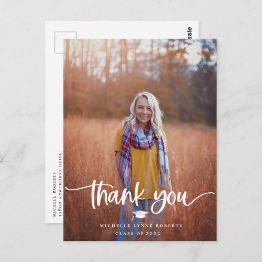 Afstuderen Foto Dank u Briefkaart (Voorkant / Achterkant)