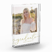 Afstuderen foto eenvoudig minimalistisch goud (Links)