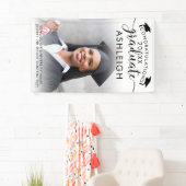 Afstuderen Foto Elegant Black Script Class Year Spandoek (Insitu)