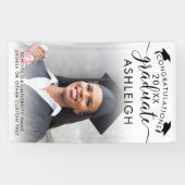 Afstuderen Foto Elegant Black Script Class Year Spandoek (Horizontaal)