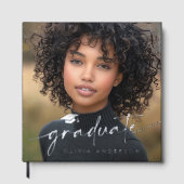 Afstuderen foto Elegant script afstuderen Gastenboek (Voorkant)